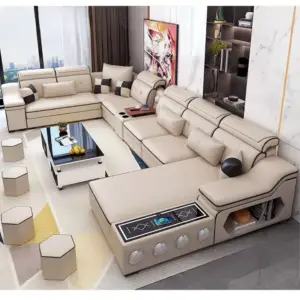 كنب زاوية بتصميم ذكي – تخزين مدمج وسرير قابل للطي – تنجيد فاخر وقاعدة متينة