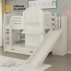 سرير دورين للأطفال بتصميم متعدد الاستخدامات – خشب هندسي – سلال تخزين وسرير إضافي – ضمان سنتين 11 سرير-دورين-2