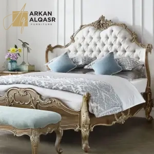 سرير نوم نيو كلاسيك مع كمودينة