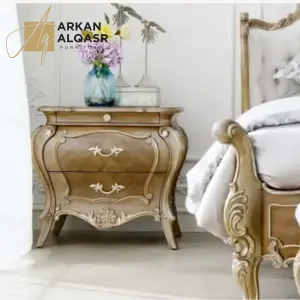 سرير نوم نيو كلاسيك مع كمودينة