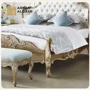 سرير نوم نيو كلاسيك مع كمودينة