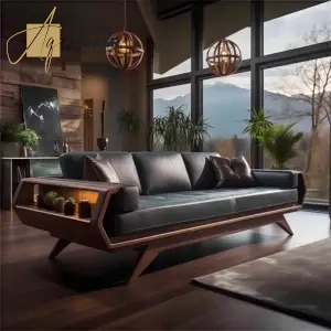 كنب كلاسيكي فخم ومميز مع مساحات تخزين فاخرة