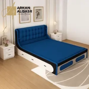 سرير هيدروليكي – تخزين سفلي ذكي – تنجيد فاخر – تصميم مريح بآلية رفع سلسة