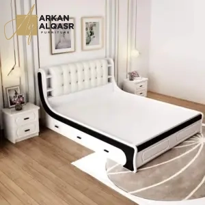 سرير هيدروليكي – تخزين سفلي ذكي – تنجيد فاخر – تصميم مريح بآلية رفع سلسة