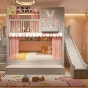 سرير أطفال دورين مريح – تصميم آمن بزاوية ناعمة – خشب متين وسلال تخزين – مثالي للمساحات الصغيرة 10 سرير أطفال دورين مريح – تصميم آمن بزاوية ناعمة – خشب متين وسلال تخزين – مثالي للمساحات الصغيرة