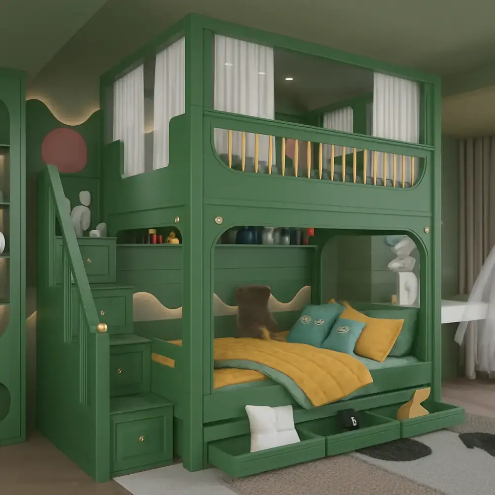 سرير-اطفال (3) سرير دورين بتصميم فخم متعدد المزايا