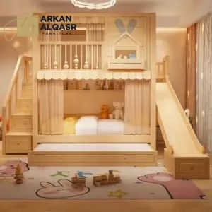 سرير أطفال دورين مريح – تصميم آمن بزاوية ناعمة – خشب متين وسلال تخزين – مثالي للمساحات الصغيرة 11 سرير أطفال دورين مريح – تصميم آمن بزاوية ناعمة – خشب متين وسلال تخزين – مثالي للمساحات الصغيرة