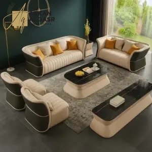 طقم كنب فاخر 3+2+1 – تنجيد ناعم عالي الجودة – قاعدة خشبية أنيقة – ألوان عصرية متعددة