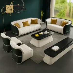 طقم كنب فاخر 3+2+1 – تنجيد ناعم عالي الجودة – قاعدة خشبية أنيقة – ألوان عصرية متعددة