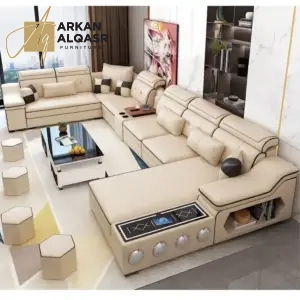 كنب زاوية بتصميم ذكي – تخزين مدمج وسرير قابل للطي – تنجيد فاخر وقاعدة متينة