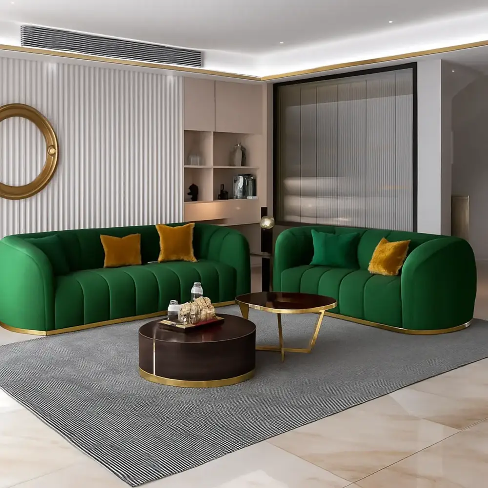 كنب (1) كنبة جلد فاخر متعدد المقاسات