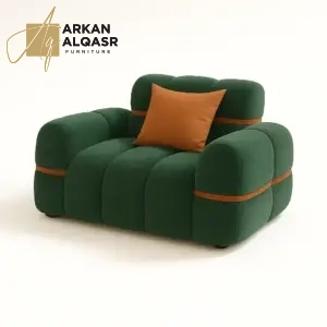 كنب مودرن بلمسة ذهبية فاخرة