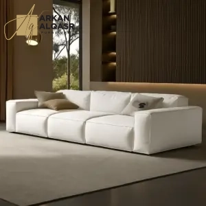 كنب مودرن من جلد بتصميم ايطالي