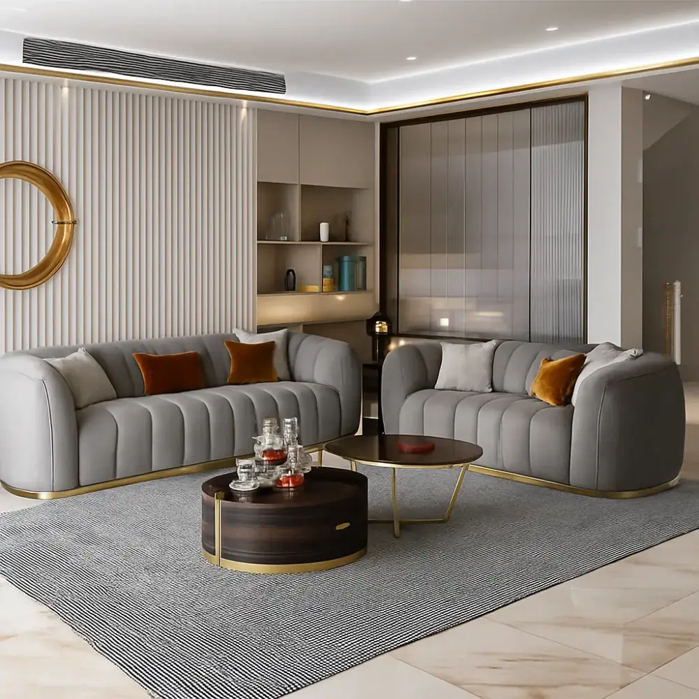 كنب (2) كنبة جلد فاخر متعدد المقاسات