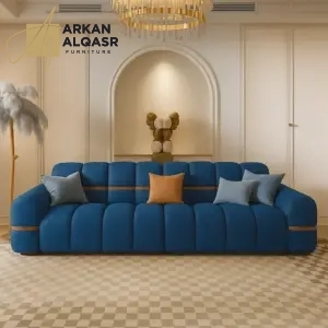 كنب مودرن بلمسة ذهبية فاخرة