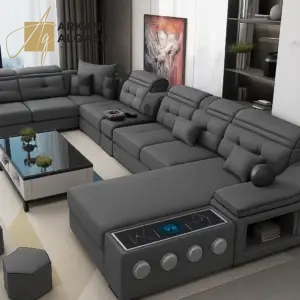 كنب زاوية بتصميم ذكي – تخزين مدمج وسرير قابل للطي – تنجيد فاخر وقاعدة متينة