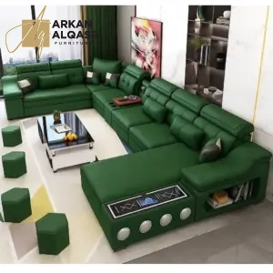 كنب زاوية بتصميم ذكي – تخزين مدمج وسرير قابل للطي – تنجيد فاخر وقاعدة متينة