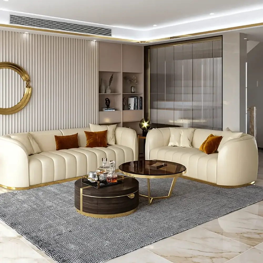 كنب (3) كنبة جلد فاخر متعدد المقاسات