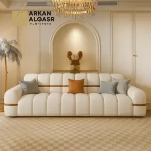 كنب مودرن بلمسة ذهبية فاخرة