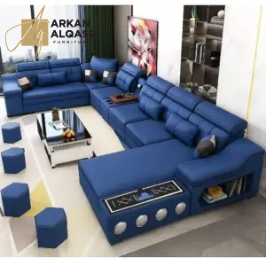 كنب زاوية بتصميم ذكي – تخزين مدمج وسرير قابل للطي – تنجيد فاخر وقاعدة متينة