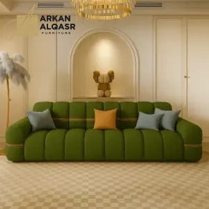 كنب مودرن بلمسة ذهبية فاخرة