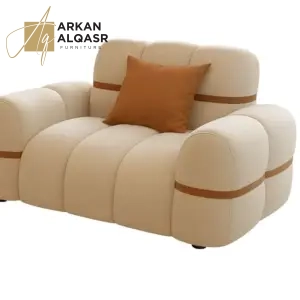 كنب مودرن بلمسة ذهبية فاخرة