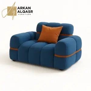 كنب مودرن بلمسة ذهبية فاخرة