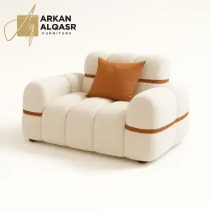 كنب مودرن بلمسة ذهبية فاخرة