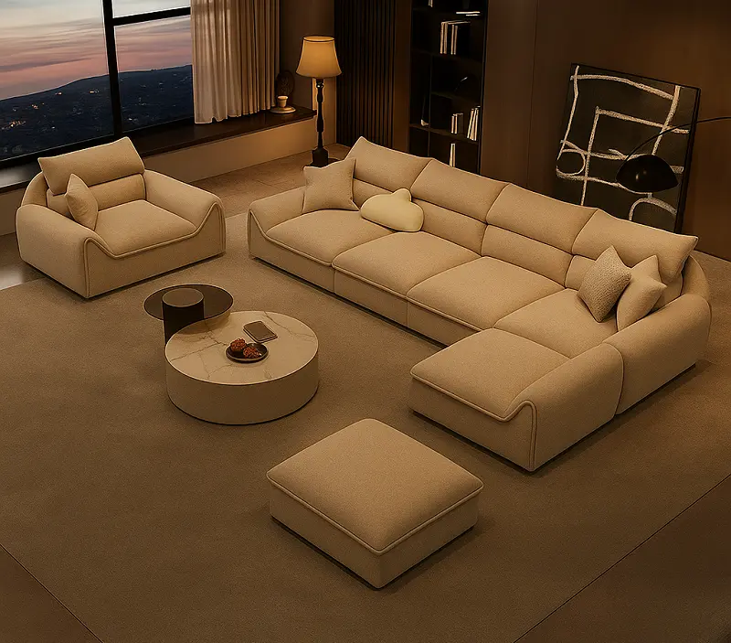 كنب-زاوية (1) كنب زاوية بتصميم ظهر مريح