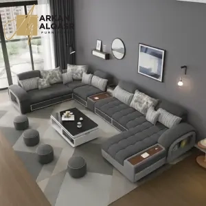 كنب زاوية مودرن ملتفة بتصميم فخم