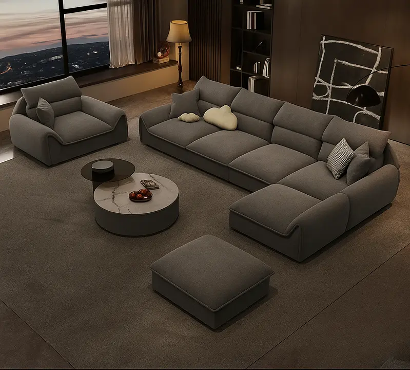 كنب-زاوية (2) كنب زاوية بتصميم ظهر مريح