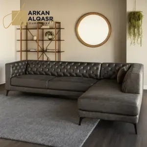 كنبة ركنية 4 مقاعد جلد صناعي - لاني
