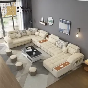 كنب زاوية مودرن ملتفة بتصميم فخم