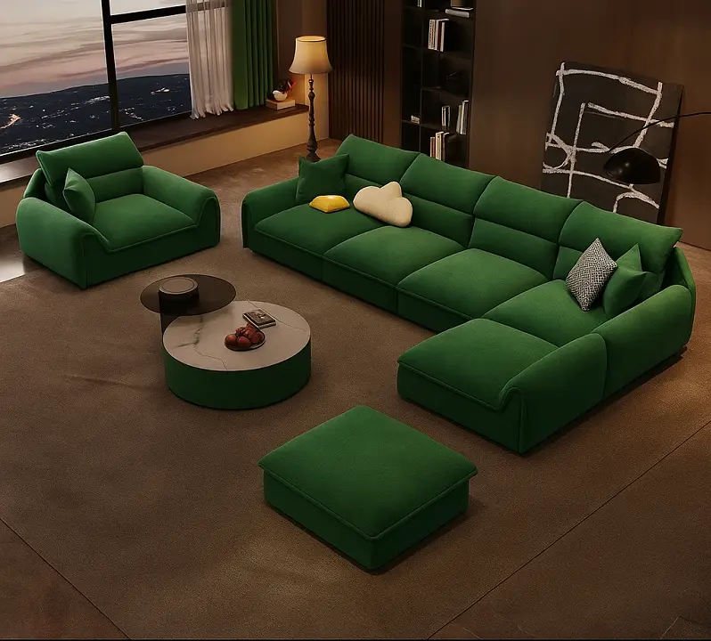 كنب-زاوية (3) كنب زاوية بتصميم ظهر مريح