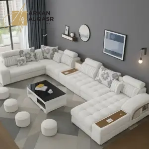 كنب زاوية مودرن ملتفة بتصميم فخم