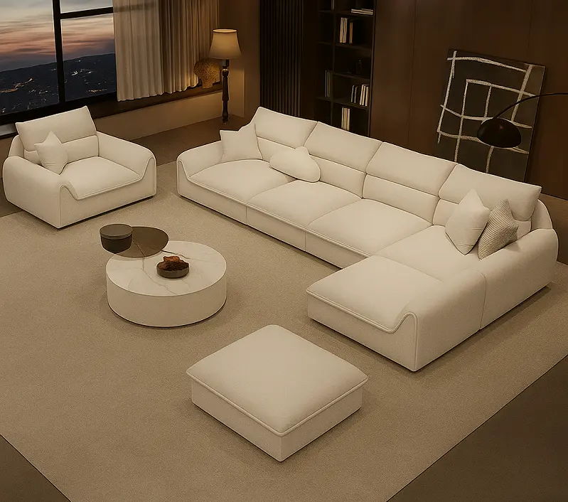 كنب-زاوية (4) كنب زاوية بتصميم ظهر مريح