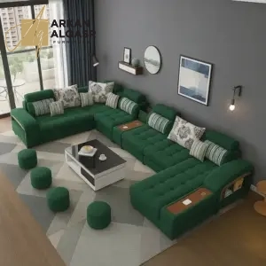 كنب زاوية مودرن ملتفة بتصميم فخم