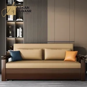 كنب سرير خشبي مريح