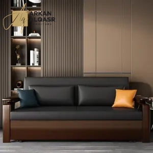 كنب سرير خشبي مريح