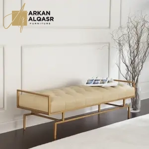 بنش مودرن بسيط من الاستيل المذهب