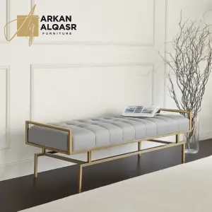 بنش مودرن بسيط من الاستيل المذهب