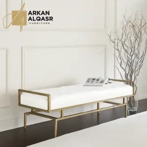 بنش مودرن بسيط من الاستيل المذهب