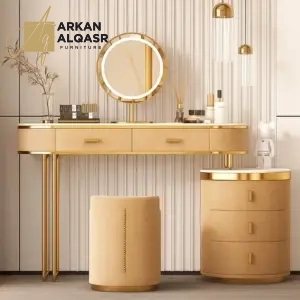 تسريحة غرفة نوم مع مرأة وكرسي مودرن