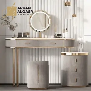 تسريحة غرفة نوم مع مرأة وكرسي مودرن