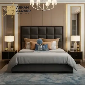 سرير مودرن لغرفة نوم رئيسية بتصميم ايطالي