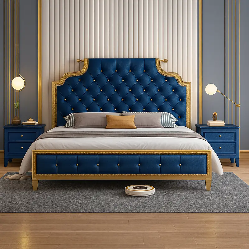 سرير (2) سرير مع كومود بتصميم عالي الجودة