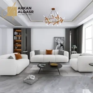 طقم كنب ثلاثة قطع مخملي مريح