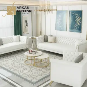 طقم كنب مودرن 3 قطع جلد