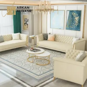 طقم كنب مودرن 3 قطع جلد