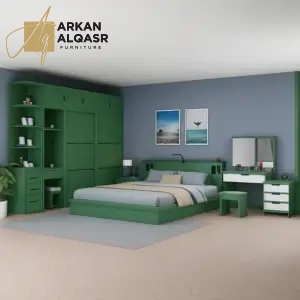 غرفة نوم مودرن متكاملة بتصميم عملي وأنيق